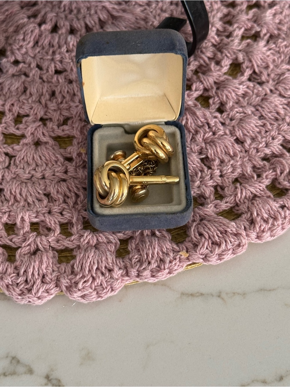 1972 Gold Knot Chain Cufflinks for Men
